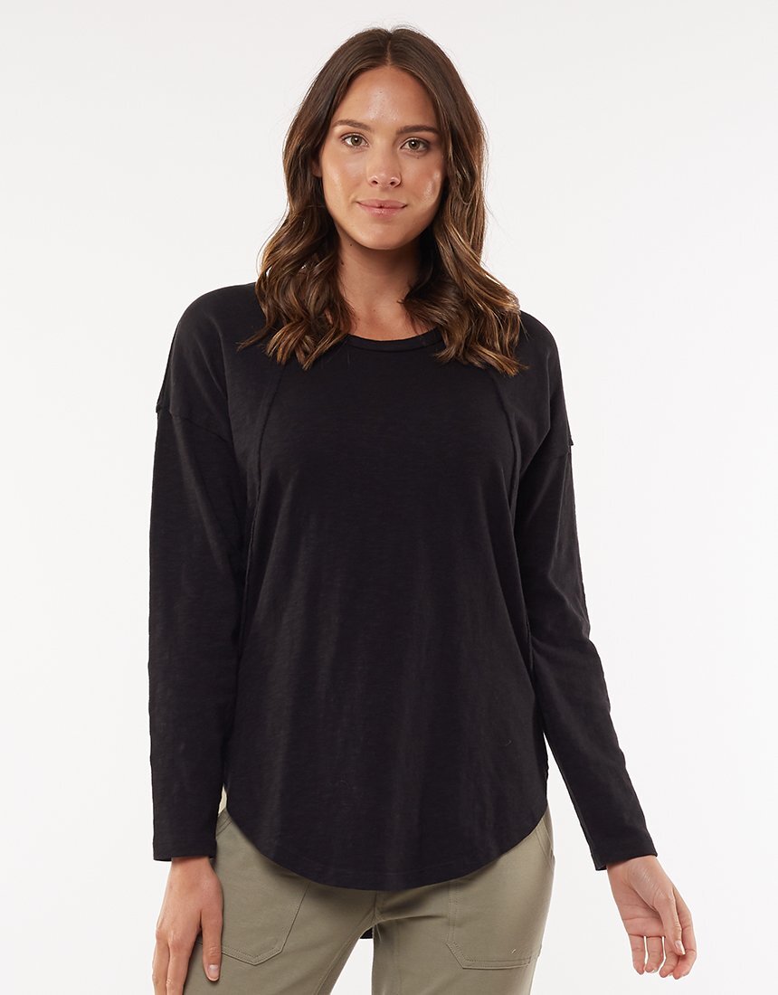 Foxwood Mackenzie Long Sleeve Crew - Black