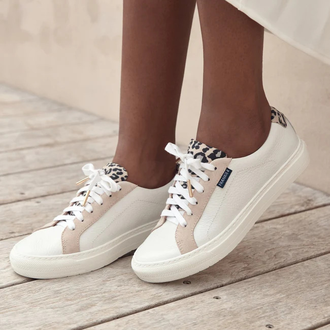 Frankie 4 Mim III Sneaker - White/Leopard Print