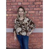 Yours Truly Button Up Shirt - Coffee