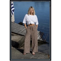 J & G Weekend Striped Pant - Choc + White