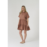 HQ Tiered Shirt Dress - Mocha