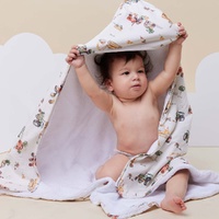 Snuggle Hunny Organic Hooded Baby Towel - Diggers + Tractors