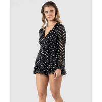 Sass Marne Spot Playsuit - Black/White Spot