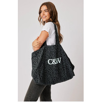 Cartel & Willow Olivia Tote Bag - Charcoal Leopard