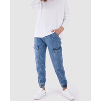 Sass-Dayna Denim Jogger-Indigo Wash