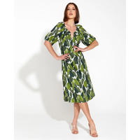 Fate+Becker Storyteller Keyhole Midi Dress - Leaf