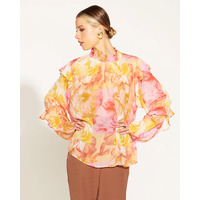 Fate+Becker Earthly Paradise L/S Sheer Blouse - Paradise Floral