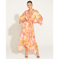 Fate+Becker Earthly Paradise L/S Wrap Midi Dress - Paradise Floral