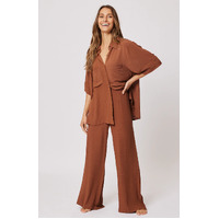 Cartel & Willow Bex Pant - Chocolate Crinkle