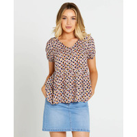 Sass Isobelle Tiered Top - Navy Floral Ditsy