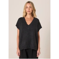 Fate + Becker Rae V-Neck Vest - Black Marle