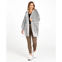 Sass Lisette Chunky Rib Cardi - Black/White