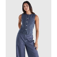 Sass Ainsley Vest - Dark Denim