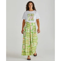 Sass Emmett Wide Leg Pant - Green Shell Patchwork