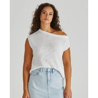 Sass Jaci Knit Top - White