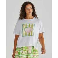 Sass Cynthia Tee - Seashell Stripe White