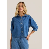 Sass Perri Denim Blouse - Classic Blue Wash