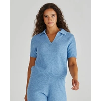 Sass Aubrie Knit Polo - Blue