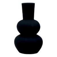 Madras Link Tate Ripple Black Matte Vase