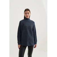 Tirelli Cable Detail Knit - Orient Blue