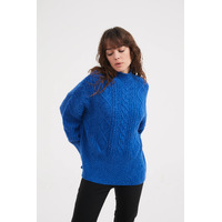 Tirelli Classic Cable Turtle Neck Knit - Electric Blue