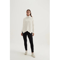 Tirelli High Neck Cable Knit - Ivory