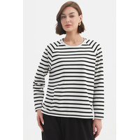Tirelli Stripe Long Sleeve Weekend Tshirt - White/Black