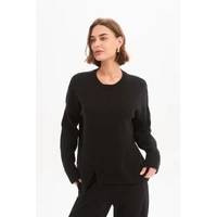 Tirelli Textured Cuff Knit - Black