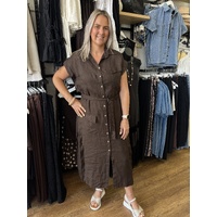 365Days Estivo Linen Dress - Choc