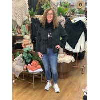 365 Days High Neck Rabbit Fur Jacket - Black