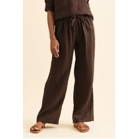 365Days Perry Linen Drawcord Pant - Chocolate