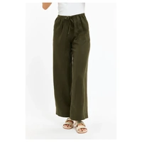 365Days Perry Linen Drawcord Pant - Khaki