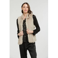 365 Days Rabbit Fur Vest - Stone