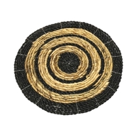 Banyan 37cm Mashura Abaca Placemat - Natural & Black