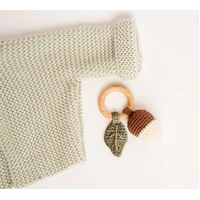 DLUX Acorn Cotton Crochet Rattle