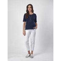 Vassalli Boat Neck Top - Navy