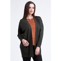 Vassalli-100% Merino Longline Wrap Cardi-Khaki