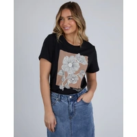 Foxwood Flower Block Tee - Black
