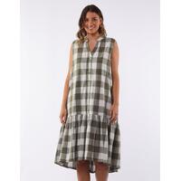 Foxwood Yarra Check Dress - Olive/Natural