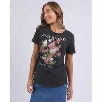 Foxwood Flowers Tee - Washed Black