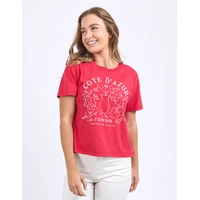 Foxwood Cote D'Azur Tee - Crimson