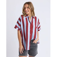 Foxwood Esmarie Stripe Shirt - Russet Brn/Ceru Str
