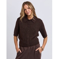Foxwood Fernie Button Knit - Coffee Bean