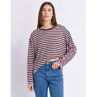 Foxwood Lola Stripe Long Sleeve -Lilac & Choc Stripe