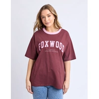 Foxwood Intention Contrast Tee - Port