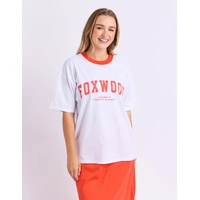 Foxwood Interval Contrast Tee - White/Grenadine