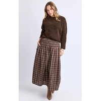 Foxwood Coco Check Skirt - Coffee Check