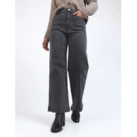 Foxwood Sarah Wide Leg Jean - Washed Black