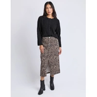 Foxwood Leopard Denim Skirt - Leopard Skirt
