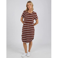 Foxwood Bay Stripe Dress - Choc/White Stripe
